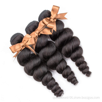 Loose Wave Human Hair Bundles Curly Wave Bundles Unprocessed Brazilian Virgin Hair Extensions 100% Real Human Hair Remy Bundles